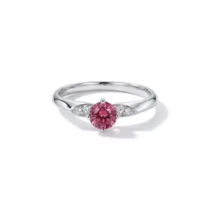 red cz minimalist ring