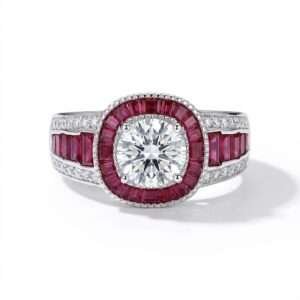 Intricate Ruby Red Ring