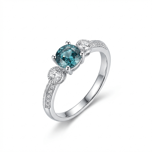 Ocean Blue Round Ring