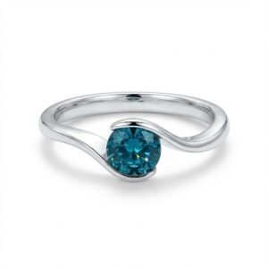 Ocean Blue Solitaire Round Sing